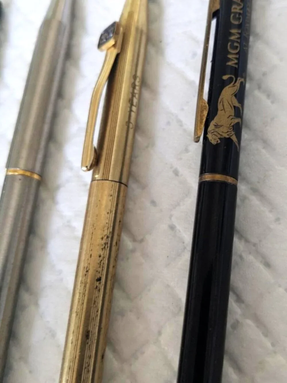4 Iconic Vintage Mid Century Pens 1 Mechanical Pencil Cross MGM Grand Chromatic